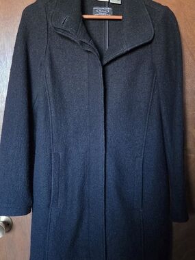 L.L. Bean Black Wool Blend Pea Coat